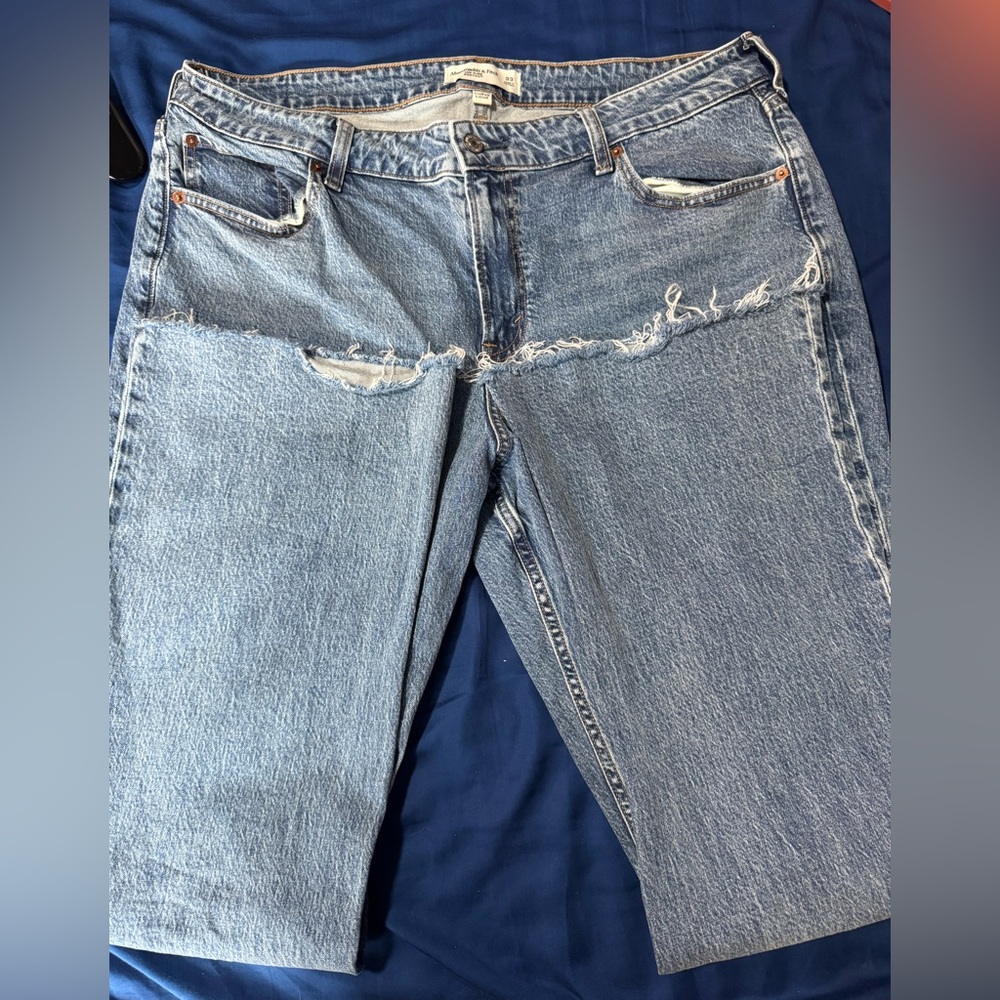 👖 Abercrombie & Fitch Mid Rise Bootcut Jeans – Size 33 – Curve Love – Light Wash